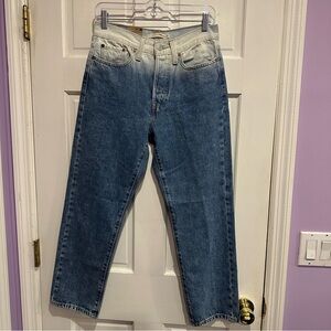 Levi’s Premium Wedgie Straight Jeans, Two-Tone Fade Blue Size 27